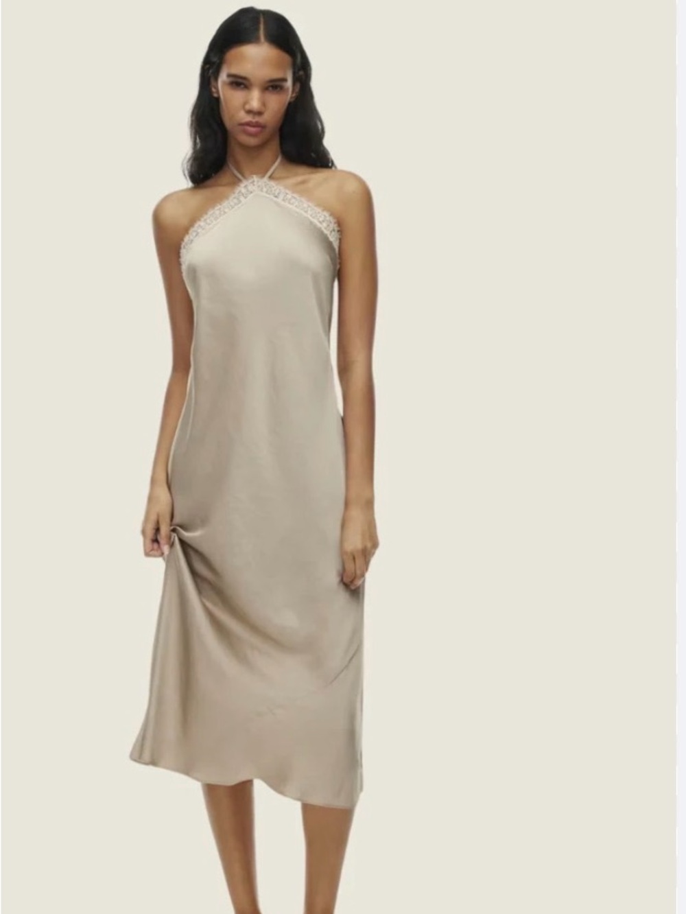 NWT Aritzia Halter Satin Slip Dress